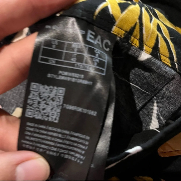 Guess Floral Tropical Print Hibiscus Pants Wide Leg Palazzo 6 Resort Black Pink - Picture 10 of 11